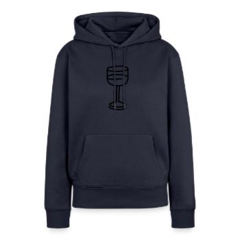 Weinglas - line - Frauen Premium Bio Hoodie - Navy - Vorne - Julia (174cm)