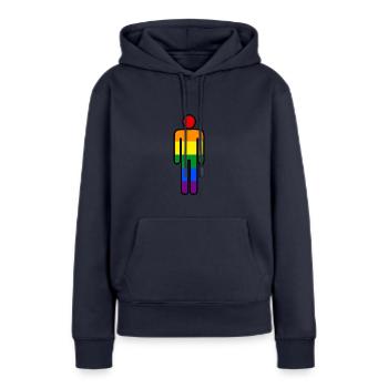 LGBT Rainbow Figure - Sweat à capuche Premium bio Femme - bleu marine - Devant - Julia (174cm)