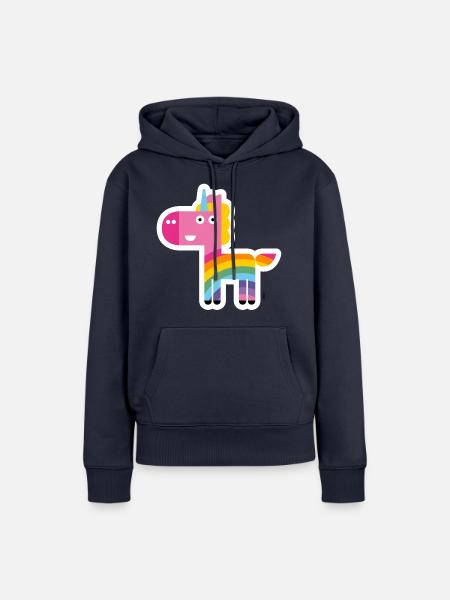 Einhorn-Iris - Frauen Premium Bio Hoodie - Navy
