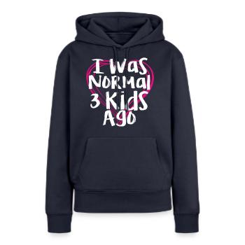 Ich war normalerweise vor 3 Kindern - Frauen Premium Bio Hoodie - Navy - Vorne - Julia (174cm)
