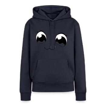 yeux - Sweat à capuche Premium bio Femme - bleu marine - Devant - Julia (174cm)