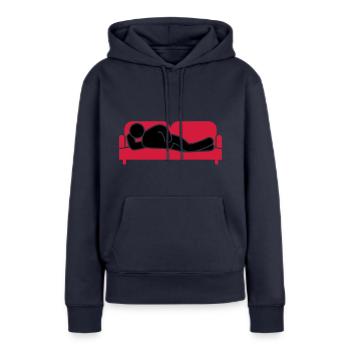 Canapé Canapé Fatigué Icon - Sweat à capuche Premium bio Femme - bleu marine - Devant - Julia (174cm)