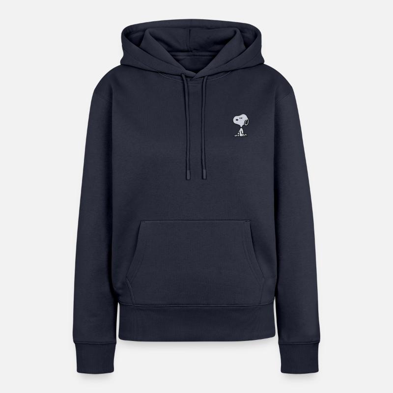 Peanut's Snoopy Stick - Premium økologisk hettegenser for kvinner - marineblå