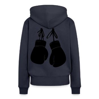 Gants de boxe Boxe Arts martiaux Fighter Boxing Ring - Sweat à capuche Premium bio Femme - bleu marine - Dos - Julia (174cm)