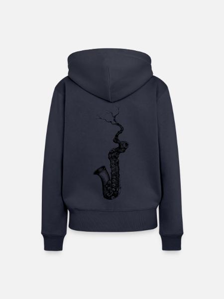 Saxophone - Frauen Premium Bio Hoodie - Navy