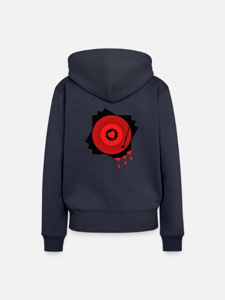 mit Herzblut am Deck - Frauen Premium Bio Hoodie - Navy