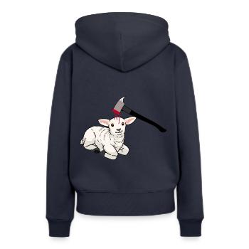 Tierschutz Schaf Oster Lamm Fleisch Konsum - Frauen Premium Bio Hoodie - Navy - Hinten - Julia (174cm)
