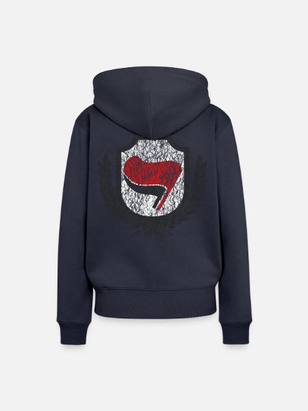 antifa symbol - Frauen Premium Bio Hoodie - Navy