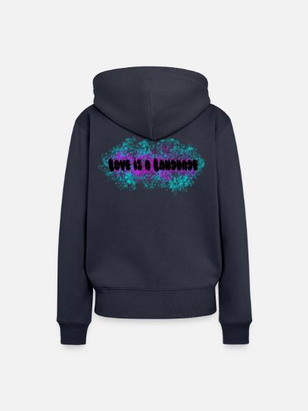 Love is a Language - Frauen Premium Bio Hoodie - Navy