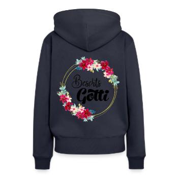 Beschts GottiTaufpatin Schweiz Patentante - Frauen Premium Bio Hoodie - Navy - Hinten - Julia (174cm)