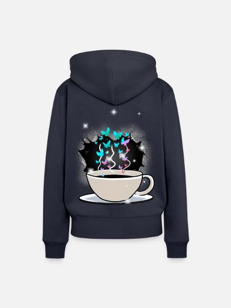 Kaffee Kaffeetasse Koffein - Frauen Premium Bio Hoodie - Navy
