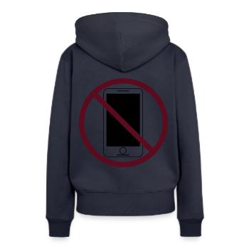 Smartphones - Sweat à capuche Premium bio Femme - bleu marine - Dos - Julia (174cm)