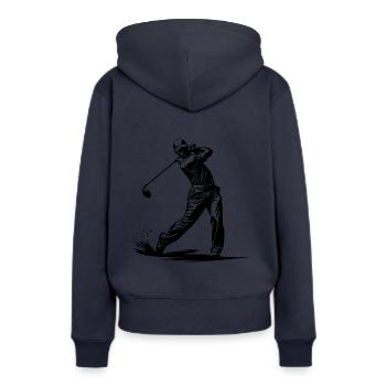 Golf Golfeur Clubs de golf - Sweat à capuche Premium bio Femme - bleu marine - Dos - Julia (174cm)