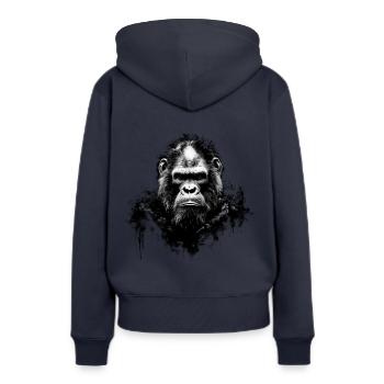 Silverback - Frauen Premium Bio Hoodie - Navy - Hinten - Julia (174cm)