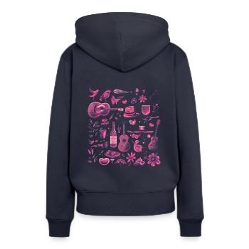 L’amour de la campagne - Sweat à capuche Premium bio Femme - bleu marine - Dos - Julia (174cm)