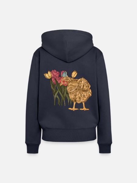 Frühling Garten Hühner Henne Geflügel Huhn - Frauen Premium Bio Hoodie - Navy