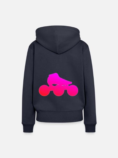 Speedskating Pink - Frauen Premium Bio Hoodie - Navy