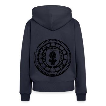 Augsburg Gully Gulli Gullideckel cadeau - Sweat à capuche Premium bio Femme - bleu marine - Dos - Julia (174cm)