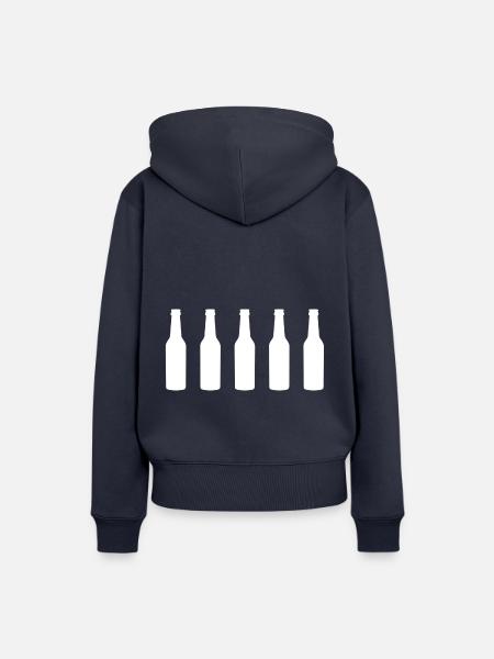 beer bottles white - Frauen Premium Bio Hoodie - Navy