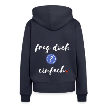 Il suffit de demander - Sweat à capuche Premium bio Femme - bleu marine - Dos - Julia (174cm)