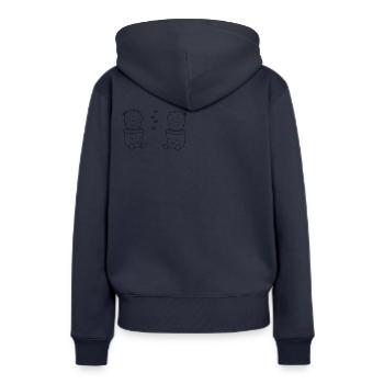 Verliebte Kakteen - Frauen Premium Bio Hoodie - Navy - Hinten - Julia (174cm)
