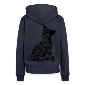 Schaeferhund Welpe - Sweat à capuche Premium bio Femme - bleu marine - Dos - Julia (174cm)