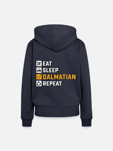Eat sleep dalmatian repeat - Frauen Premium Bio Hoodie - Navy