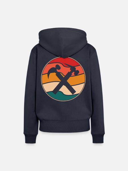 Mauerer Retro - Frauen Premium Bio Hoodie - Navy