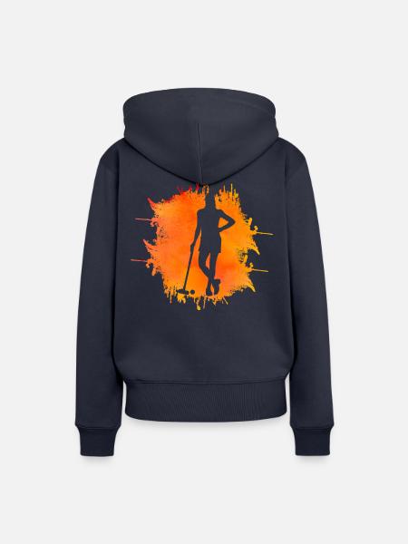 Krocket Retro - Frauen Premium Bio Hoodie - Navy