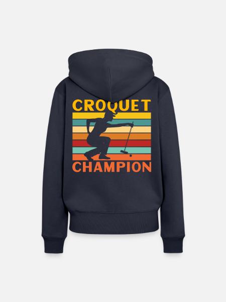 Croquet Champion - Frauen Premium Bio Hoodie - Navy