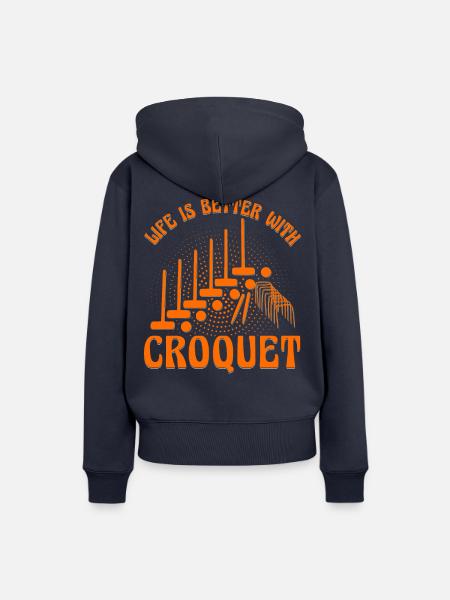Life is better with Croquet - Frauen Premium Bio Hoodie - Navy