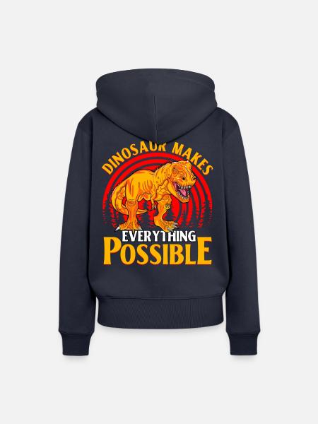 Dinosaur makes everything possible - Frauen Premium Bio Hoodie - Navy