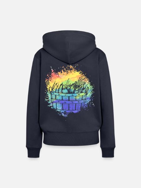 Veganer Obstkorb - Frauen Premium Bio Hoodie - Navy