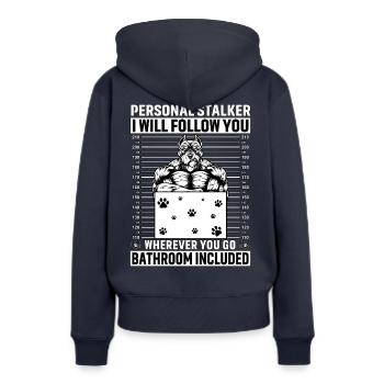 Pitbull Personal Stalker - Sweat à capuche Premium bio Femme - bleu marine - Dos - Julia (174cm)