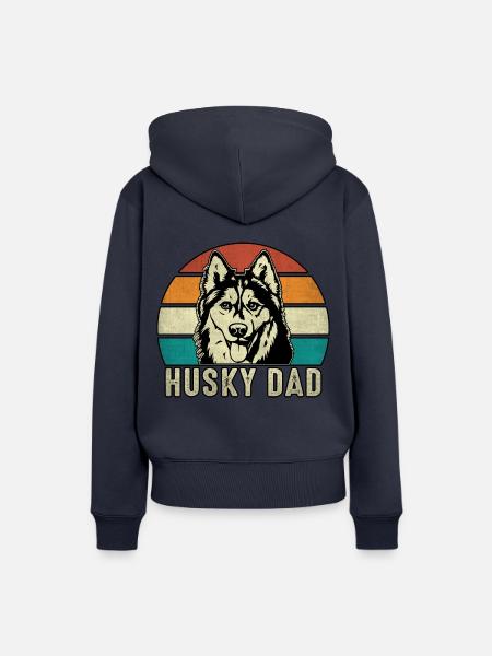 Husky Dad - Frauen Premium Bio Hoodie - Navy