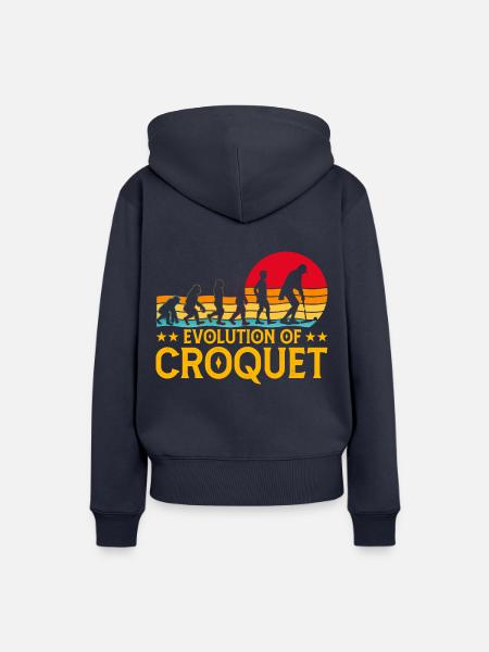Evolution of Croquet - Frauen Premium Bio Hoodie - Navy