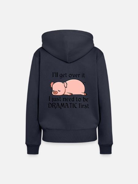 Dramatisch Schwein - Comic - Frauen Premium Bio Hoodie - Navy