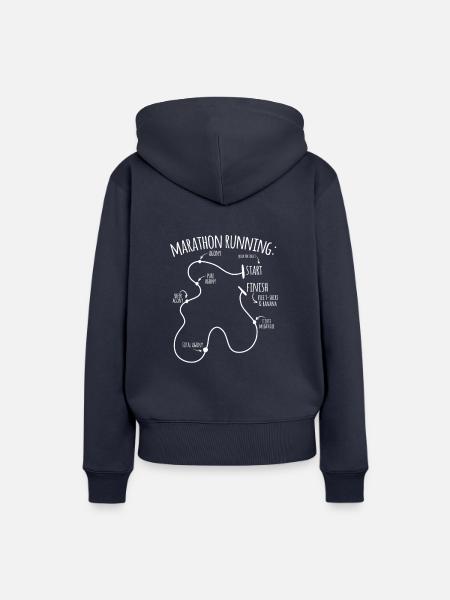 Marathonlauf - Frauen Premium Bio Hoodie - Navy