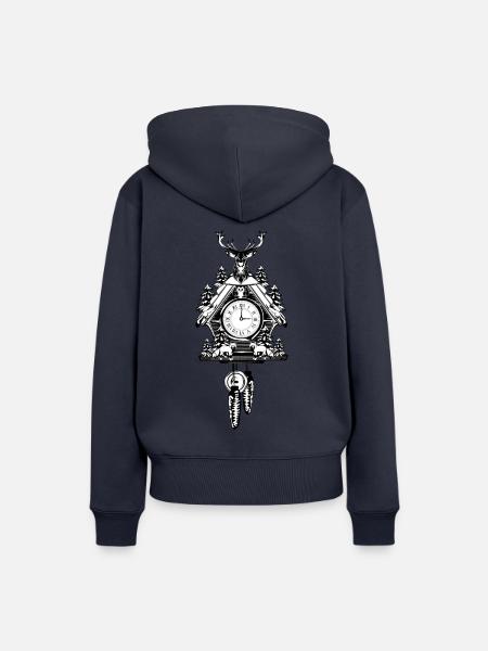 Schwarzwald Kuckucksuhr Uhr - Frauen Premium Bio Hoodie - Navy