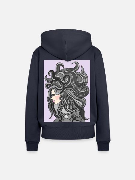 sternzeichen wassermann frau - Frauen Premium Bio Hoodie - Navy