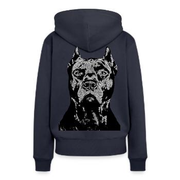 Bulldogge Kampfhund Staffordshire,Wachhund,Hunde - Frauen Premium Bio Hoodie - Navy - Hinten - Julia (174cm)