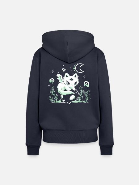 Einsamer Katzengeist - Frauen Premium Bio Hoodie - Navy