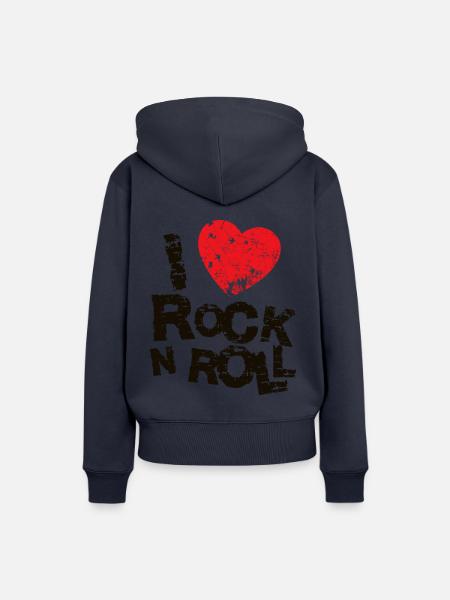 ICH LIEBE ROCK N ROLL. - Frauen Premium Bio Hoodie - Navy