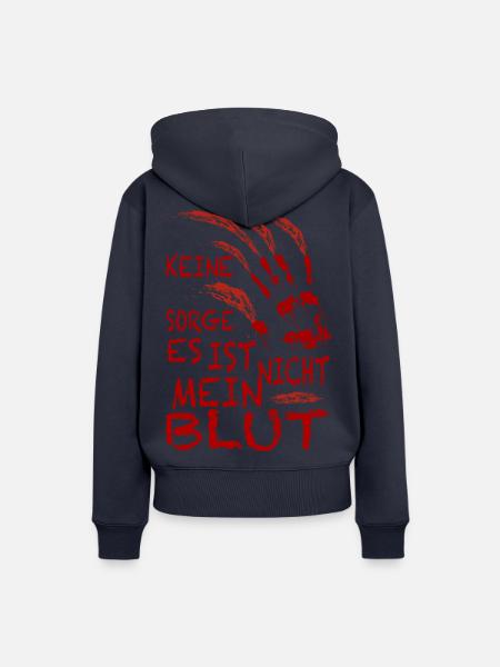 Blutige Hand, keine Sorge es ist nicht Mein Blut - Frauen Premium Bio Hoodie - Navy