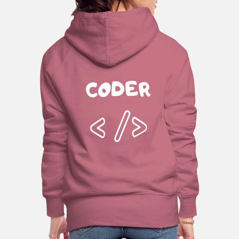 CODER WEB DEVELOPER Sweat à capuche Premium bio Femme