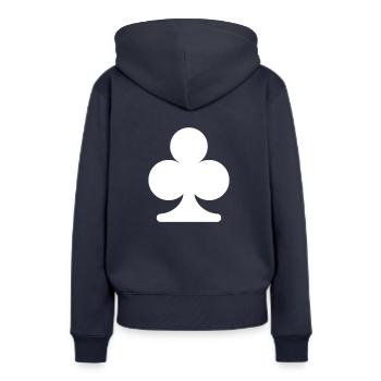 Klee Karte Spiel - Frauen Premium Bio Hoodie - Navy - Hinten - Julia (174cm)