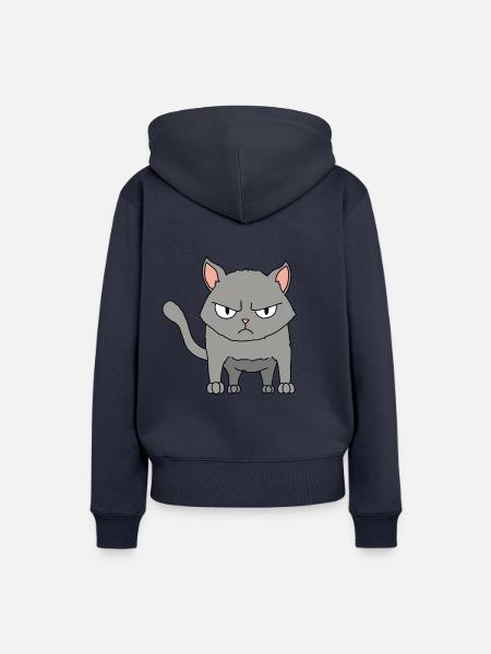 Katze wütend - Frauen Premium Bio Hoodie - Navy