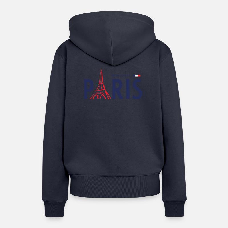 Paris tour eiffel - Sweat à capuche Premium bio Femme - bleu marine