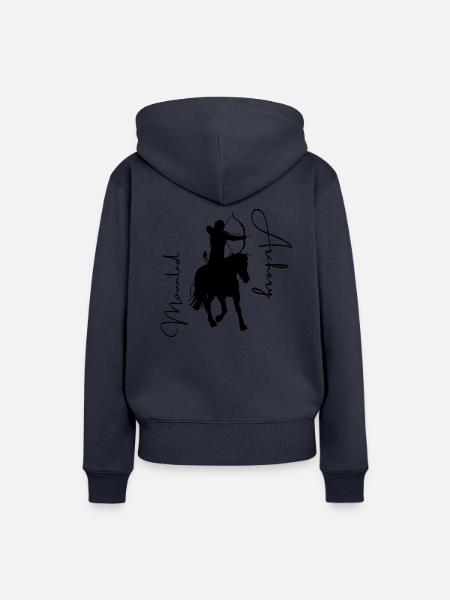 Berittener Bogenschütze schwarz - Frauen Premium Bio Hoodie - Navy
