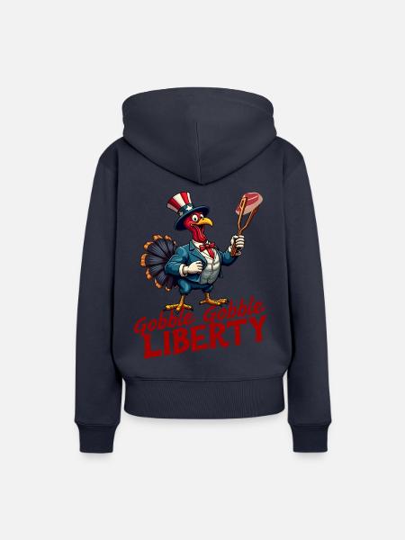 Gobble Gobble Liberty - Frauen Premium Bio Hoodie - Navy